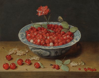 الفراولة البرية والقرنفل في وعاء وان لي ، ج. 1620. بواسطة جاكوب فان هولسدونك