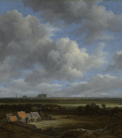 منظر لهارلم من الشمال الغربي مع حقول التبييض في المقدمة ، c.1650-82 بواسطة جاكوب فان روزديل