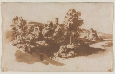 منظر طبيعي مع تحصين بين مارينو وفراسكاتي ، ج. 1650. بواسطة جاكوب فان دير أولفت