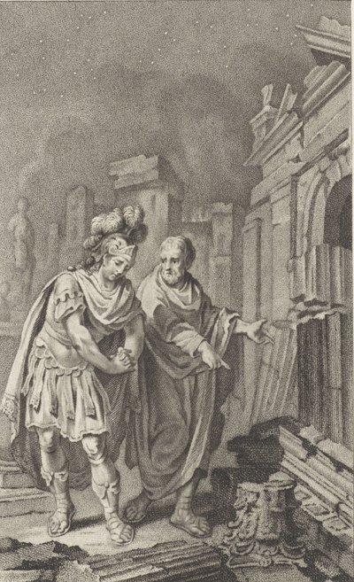 Scipio Aemilianus قبل أنقاض قرطاج برفقة Polybius ، 1797. بواسطة جاكوبس يشتري