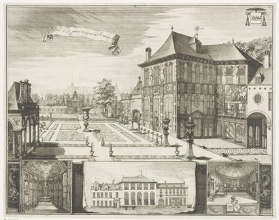 منظر لمنزل روبنز في أنتويرب منظر لمنزل هيلويرو في أنتويرب Party de la maison Hilwerue Aanvers 1692 (العنوان على الكائن) بواسطة جاكوبوس هاروين