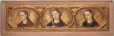 ثلاثة شهداء عذراء (طلاء على لوح خشبي) بواسطة Jacomart c.1413 61 Baco