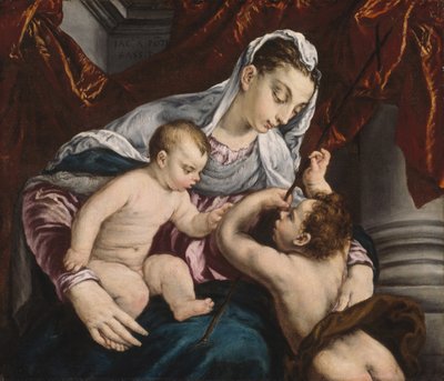 العذراء والطفل مع القديس الصغير يوحنا المعمدان 156065. بواسطة Jacopo Bassano il vecchio