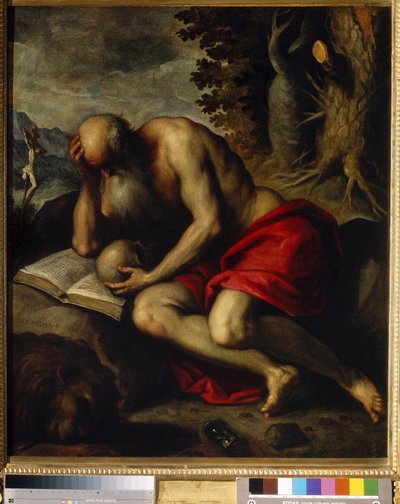 القديس جيروم. لوحة جاكوبو بالما إل جيوفاني الأصغر (1544-1628) ، زيت على قماش بواسطة جاكوبو إل جيوفاني بالما