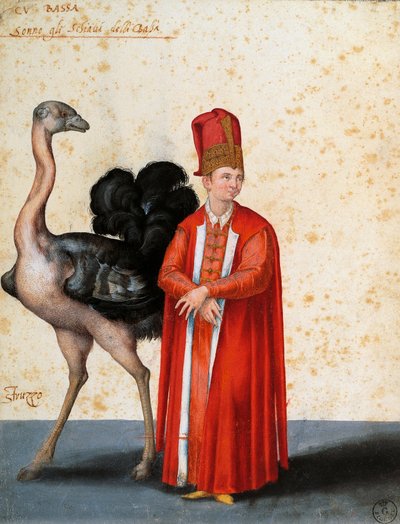 العبد مع النعامة ، رسم جاكوبو ليغوزي (1547-1627) بواسطة جاكوبو ليغوزي