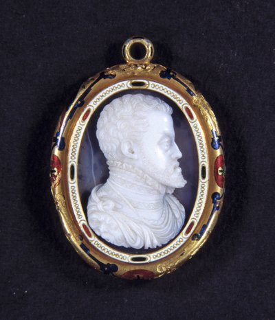 صورة لملك إسبانيا فيليب الثاني (1527-1598). ميدالية كالسيدونى بواسطة جاكوبو نيزولا دا تريتسو