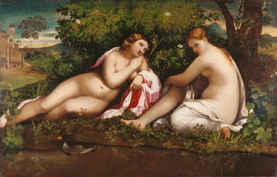 حوريتان في Rest Jupiter و Callisto ، ج. 1520. بواسطة Jacopo Palma il Vecchio الأكبر
