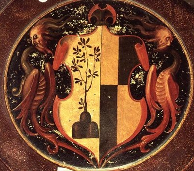 Heraldic Shield ، حوالي 1529 (زيت على اللوحة) (عكس 50329) بواسطة جاكوبو بونتورمو