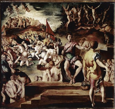 Martyrdom of st Maurice and the legendary Roman Theban Legion or martyrdom of the eleven thousand (tempera on wood بواسطة جاكوبو بونتورمو