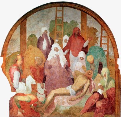 شغف المسيح: "" الترسب "في الهواء الطلق لجاكوبو (إياكوبو) Carrucci dit il Pontormo (Pontormo) (1494-1556) 1523-1525 Sun. 300x290 cm فلورنسا ، Certosa del Galluzzo بواسطة جاكوبو بونتورمو