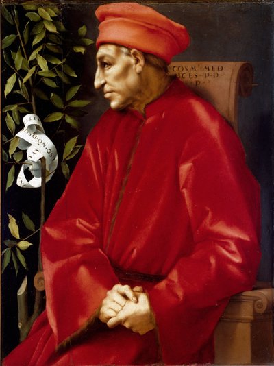 صورة لكوزيمو (كوزيمو دي ميديشي) ، ديت كوزيمو ميديشي القديم (1389-1464) لوحة لجاكوبو (إياكوبو) كاروتشي ديت إيل بونتورمو (بونتورمو) (1494-1556) 1518-1519 شمس 86 × 65 سم فلورنسا ، معرض أوفيزي (مكاتب ) © Luisa Ricciarini / Leemage بواسطة جاكوبو بونتورمو