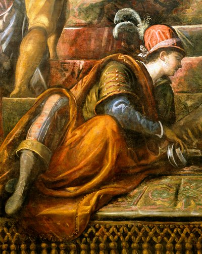 Doge Niccolo da Ponte يتلقى غصن الزيتون من البندقية ، بواسطة Jacopo Robusti المعروف باسم Tintoretto (1518-1594) ، التفاصيل ، Sala del Maggior Consiglio (Hall of Great Council) ، Palazzo Ducale ، البندقية بواسطة جاكوبو روبوستي تينتوريتو