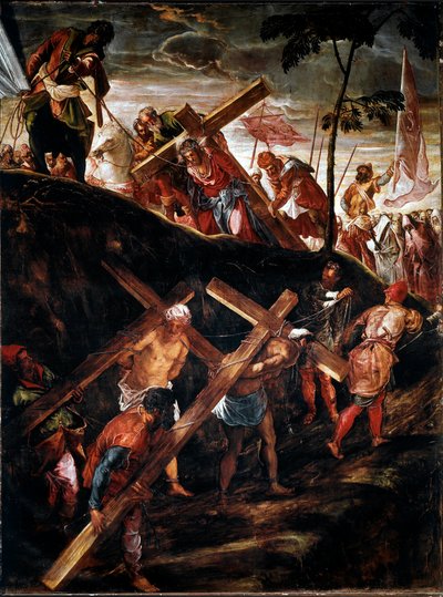 La Montee au Calvary (The Way of the Cross) (The Carriage of the Cross) Painting by Jacopo Robusti dit le Tintoret (Tintoretto) (1518-1594) 1566-1567 Sun. 515x390 cm venise, scuola di san Rocco بواسطة جاكوبو روبوستي تينتوريتو