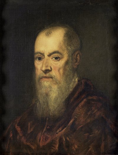 صورة لرجل يرتدي عباءة حمراء ، 1555-1580 بواسطة جاكوبو روبوستي تينتوريتو