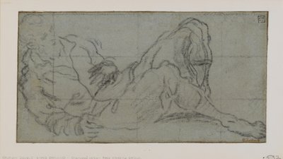 مستلق الشكل الذكور ، 1560-9 (الطباشير على الورق) بواسطة جاكوبو روبوستي تينتوريتو