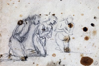 Study for kneeling figures بواسطة جاكوبو روبوستي تينتوريتو