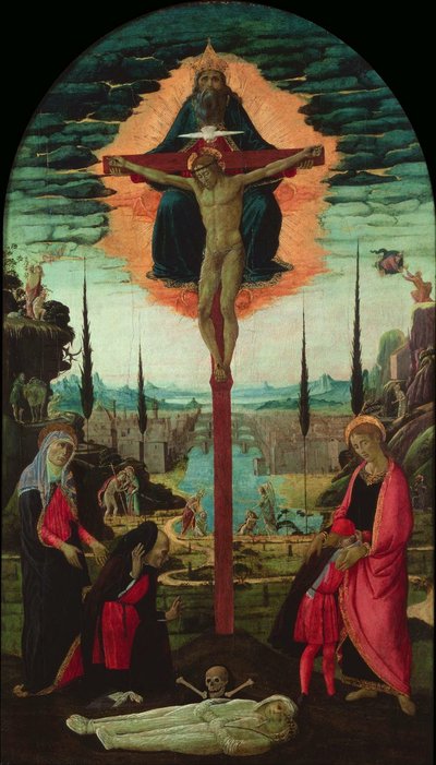 المذبح: الثالوث ، العذراء ، القديس يوحنا والمتبرعون ، ج. 1480 بواسطة Jacopo del Sellaio