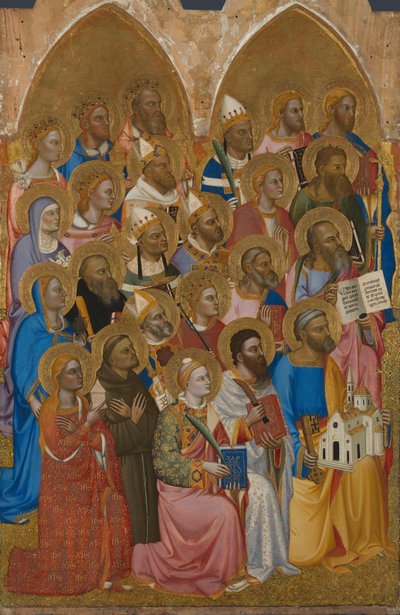 عشق القديسين من San Pier Maggiore Altarpiece ، 1371 بواسطة جاكوبو دي سيوني