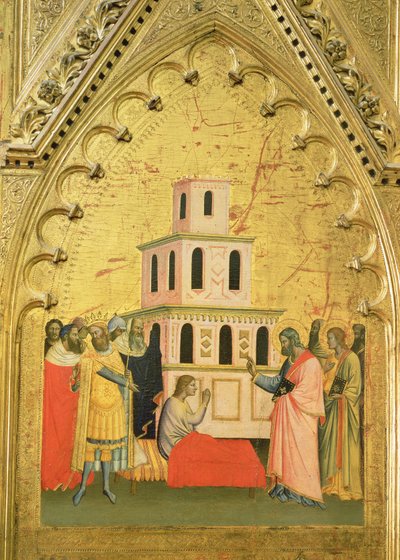 القديس ماثيو رفع شاب من الأموات ، من مذبح القديس ماثيو ومشاهد من حياته ، c.1367-70 (درجة الحرارة على اللوحة) بواسطة جاكوبو دي سيوني
