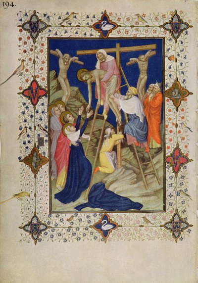 MS 11060-11061 ساعات الصليب: صلاة الغروب ، النسب من الصليب بواسطة Jacquemart de Hesdin