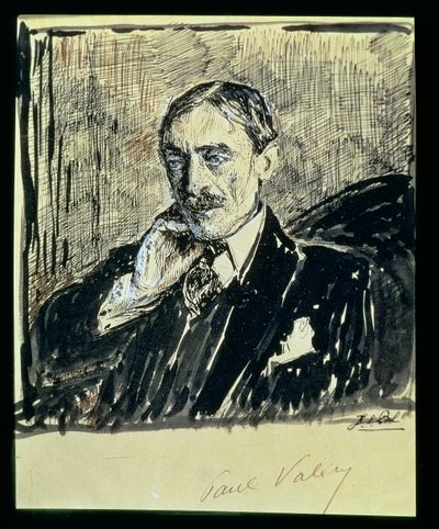 صورة للكاتب الفرنسي بول أمبرواز فاليري (1871-1945) (حبر على ورق) بواسطة جاك اميل بلانش
