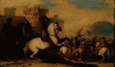 اشتباك خيالة خارج حصن بواسطة Jacques Courtois