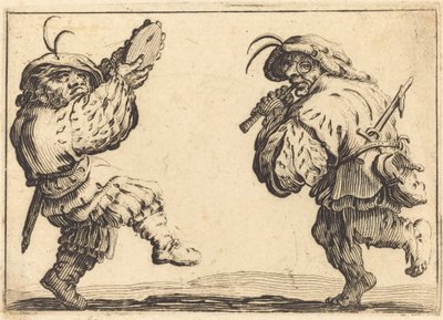 راقصون بالفلوت والدف ، ج. 1617. بواسطة جاك كالوت