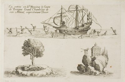 دخول M. le Comte de Brionne ، تشامبرلين صاحب السمو ، ممثلاً جيسون ، من The Combat at the Barrier بواسطة جاك كالوت
