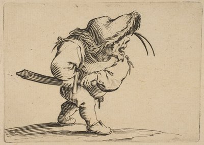 لومي سابرتانت ابن تيرير صابر مان يستعد لرسم سيفه ، من Varie Fig ... ، 1616-22. بواسطة جاك كالوت