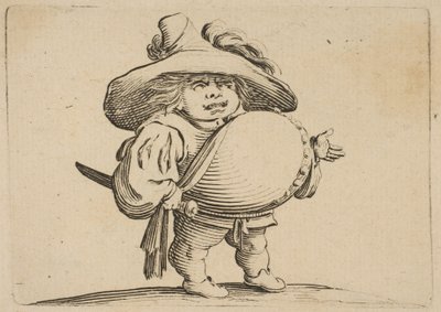 LHomme au Gros Belly مزينة بصف من الأزرار رجل مع بطن كبير مزخرف مع ... ، 1616-22. بواسطة جاك كالوت