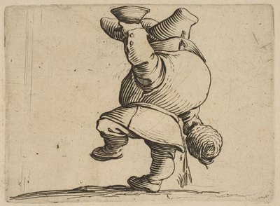 Le Buveur Vu de Dos The Drinker Seen from Behind ، من Varie Figure Gobbi ، تطبيق جناح ... ، 1616-22. بواسطة جاك كالوت