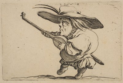Le Joeuer de Luth The Lute Player ، من Varie Figure Gobbi ، جناح يسمى Les B ... ، 1616-22. بواسطة جاك كالوت