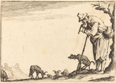 الراعي ، عزف الفلوت ، ج. 1617. بواسطة جاك كالوت