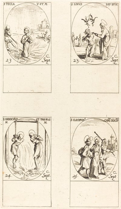 شارع. Thecla ، سانت. لينوس ، القديسين. Andochius و Thyrsus ، سانت. كليوباس بواسطة جاك كالوت