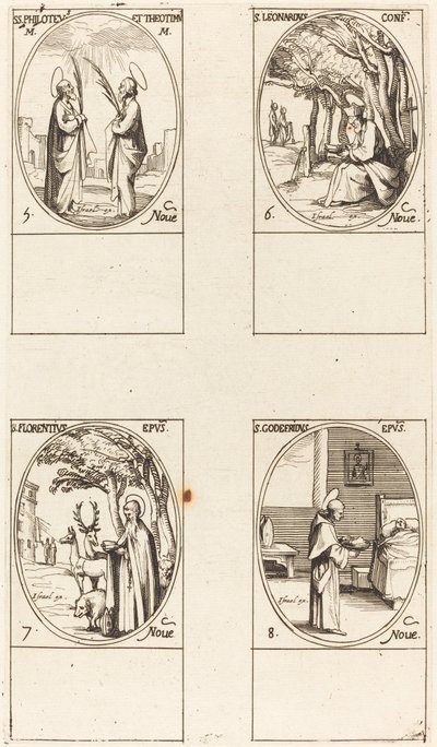 سانتس. Philoteus و Theotimus ؛ سانت ليونارد سانت فلورنتينوس سانت جودفري بواسطة جاك كالوت