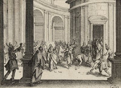 التجار انطلاقا من المعبد ، 1635 بواسطة جاك كالوت