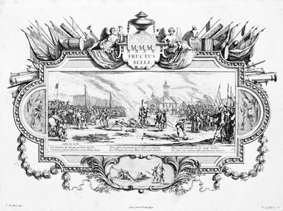 The Pyre ، اللوحة 13 من &39;The Miseries and Misfortunes of War&39; ، Fructus Belli ، محفورة بواسطة Pierre Giffart (1638-1723) و Sebastien Le Clerc (1637-1714) بواسطة جاك كالوت