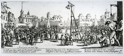 ال Strappado ، اللوحة 10 من "البؤس ومآسي الحرب" ، نقشها إسرائيل هنرييت (c.1590-1661) 1633 بواسطة جاك كالوت