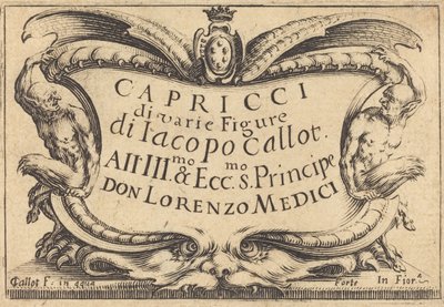صفحة عنوان "The Capricci" بواسطة جاك كالوت