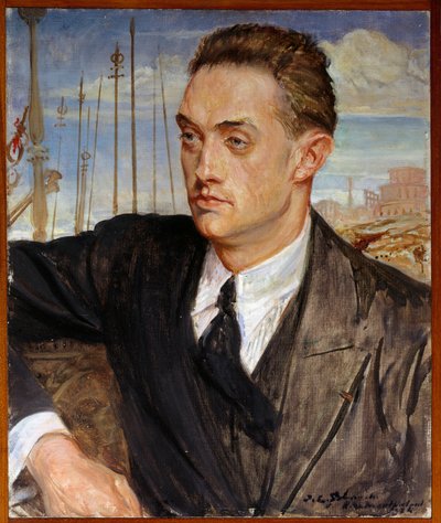 صورة للكاتب الفرنسي هنري دي مونثيرلانت (1896-1972) لوحة لجاك إميل (جاك إميل) بلانش (1861-1942) 1924 صن. 0.54x0.45 م روان ، متحف الفنون الجميلة بواسطة جاك اميل بلانش