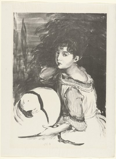 Portret van Wanda Zielinska bekend als Pouponne فتاة شابة (طفل) المحاكمة (عنوان المسلسل) بواسطة لوبريف