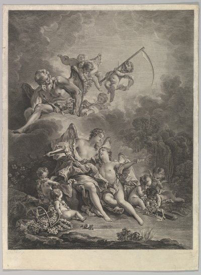 L'Hymen et l'Amour Hymen and Cupid، القرن الثامن عشر. بواسطة جاك فيرمين بوفارليت