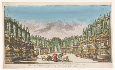 منظر لحديقة سيرس زخرفة المسرح ، الممثلة les jardins de Circe (العنوان على القطعة) بواسطة جاك غابرييل هوكييه