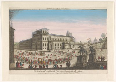منظر لـ Palazzo del Quirinale في روما Le Quirinal أو palais du pape (العنوان على الكائن) بواسطة جاك غابرييل هوكييه