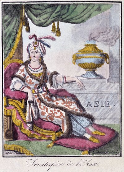 Frontispice of Asia - في "" موسوعة الرحلات "" بقلم Grasset St Sauveur ، محرر. 1796 بواسطة جاك غراسيت دي سانت سوفير