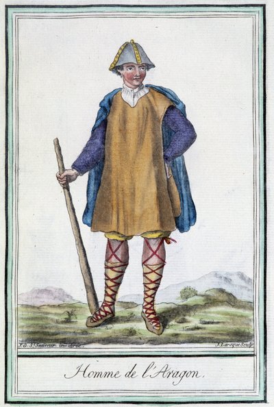 رجل أراغون (إسبانيا) - في "" موسوعة الرحلات "" بقلم Grasset St Sauveur ، محرر. 1796 بواسطة جاك غراسيت دي سانت سوفير