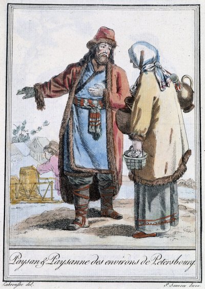 فلاح وفلاح بطرسبورغ - في "" موسوعة الرحلات "بقلم Grasset St Sauveur ، محرر. 1796 بواسطة جاك غراسيت دي سانت سوفير