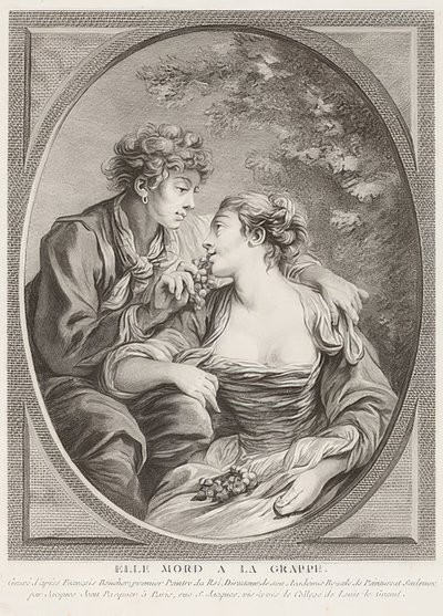 Elle mord à la grappe (ماتت من العنب). 1768 بواسطة جاك جان باسكوييه
