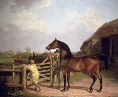 "باي أسشام" ، فحل يقود من خلال بوابة إلى فرس ، 1804 بواسطة Jacques Laurent Agasse