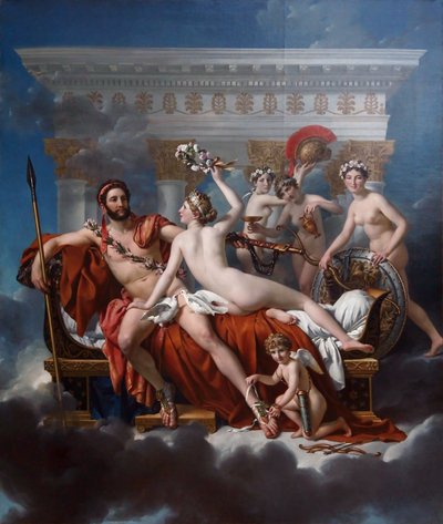 الفرنسية: Mars désarmé par Vénus Mars désarmé par Vénus Mars being disarmed by Venus بواسطة جاك لويس ديفيد